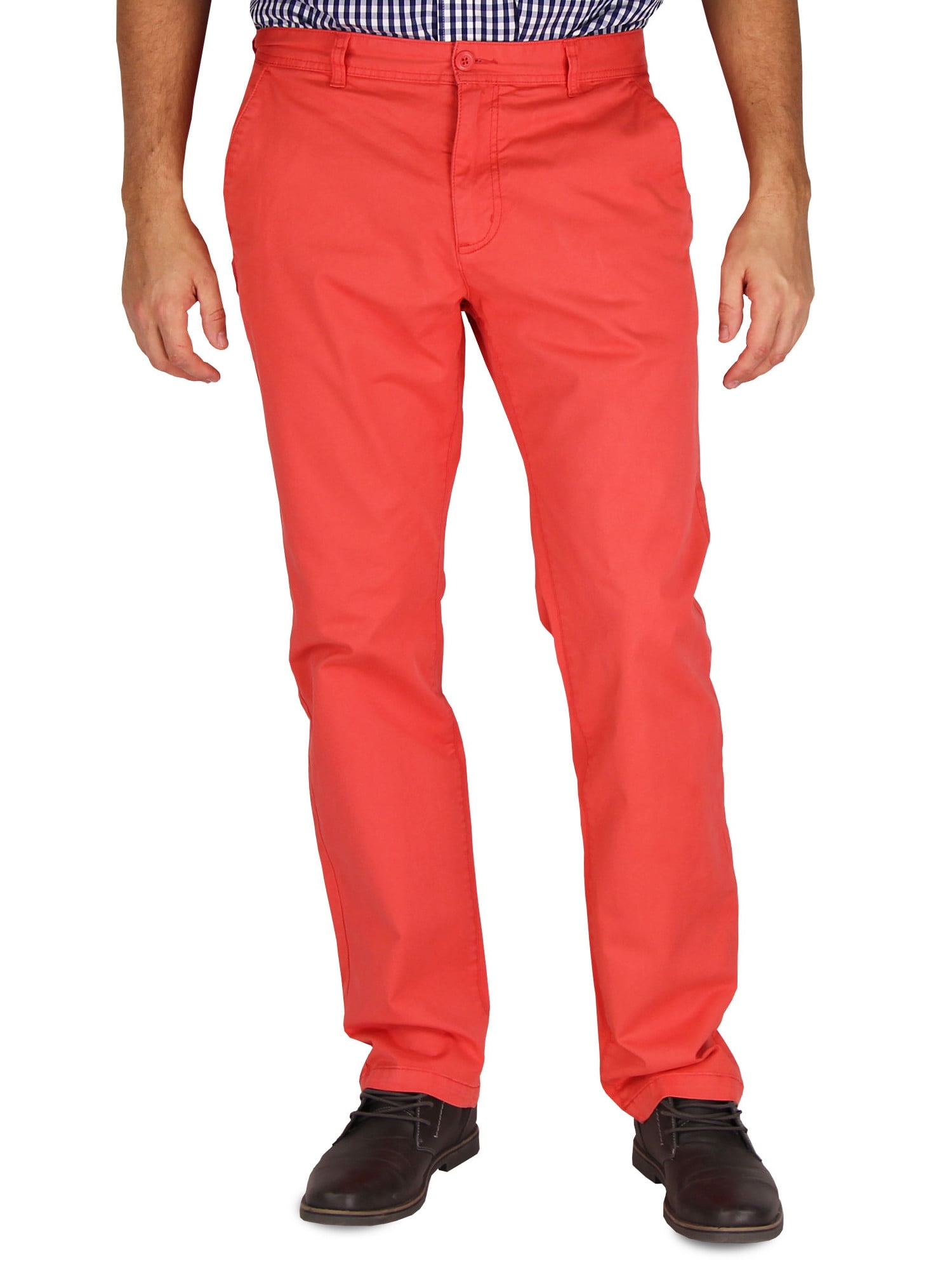 Mens Modern Stretch Fit Flat Front Casual Pants (Sail Red, Size 36W x ...