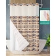 thumbnail image 2 of No Hook Shower Curtain with Snap in Liner, Morocco Retro Geometric Texture Nordic Ethnic Hotel Shower Curtains for Bathroom, Washable Shower Curtain Liner Set with Mesh Top Window, 36"x72", 2 of 6