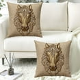 thumbnail image 4 of Horse Head Pillow Cover, Equestrian Decorative Cushion Case, Polyester with Embroidery-like Texture, Durable Premium Fabric, Hidden Zipper, Ideal for Sofa, Bed & Home Decor, 4 of 6