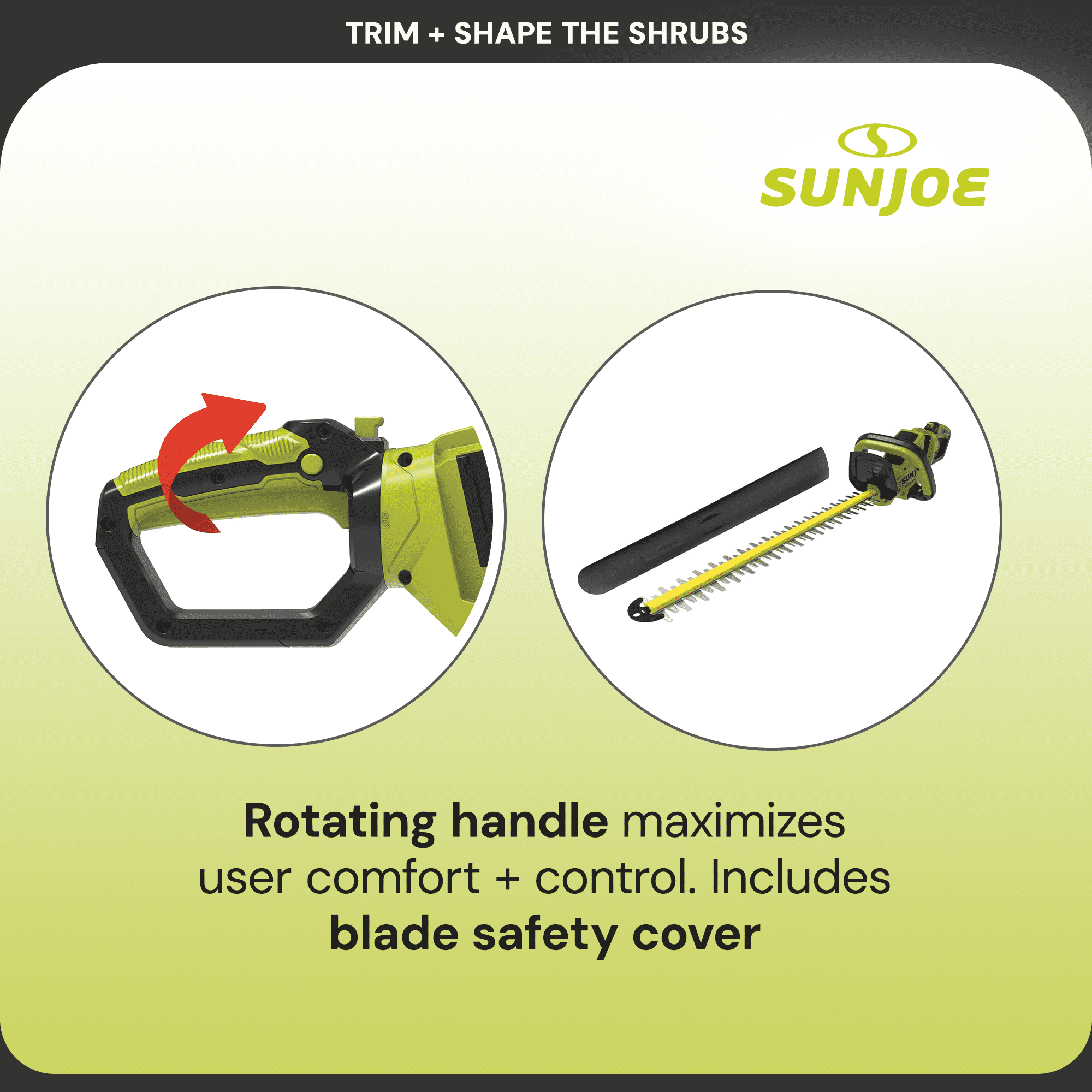 Open Box Sun Joe 24" Cordless Battery Hedge Trimmer Tool, 24V-X2-24HT-CT