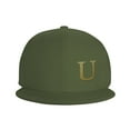 thumbnail image 3 of ZICANCN Alphabet U Pattern Baseball Caps, Trucker Hats for Men And Women, Adjustable Breathable Flat Caps, Moss Green, 3 of 6
