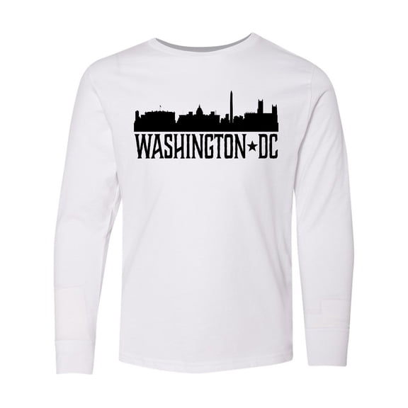 Inktastic Washington Dc City Skyline Long Sleeve Youth T-Shirt