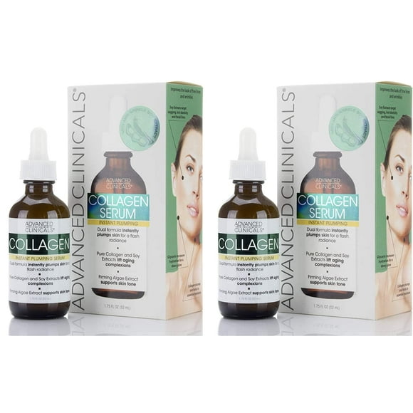 Set 2 Sueros Faciales de Colágeno Advanced Clinicals Reduce la Apariencia de Arrugas Ojeras y Líneas finas 1.75 oz Advanced Clinicals AC54534