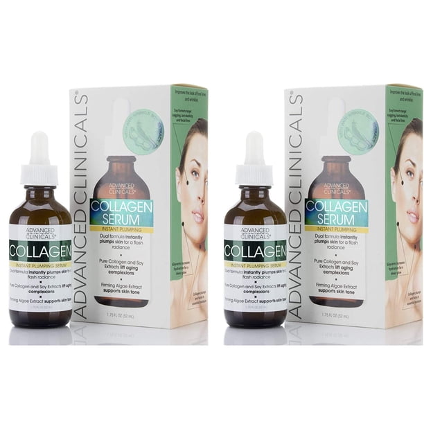 Set 2 Sueros Faciales de Colágeno Advanced Clinicals Reduce la Apariencia de Arrugas Ojeras y Líneas finas 1.75 oz Advanced Clinicals AC54534