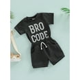 thumbnail image 3 of Franhais Baby Boys 2pcs Suit, Short Sleeve Round Neck Letters Print Tops Casual Party Short Pants, 3 of 9