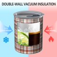 thumbnail image 2 of 12oz Coffee Tumblers Red and Green Christmas Plaid Pattern Stainless Steel Vacuum Insulated Travel Tumbler Coffee Cups Mug with Lid and Straw with Cleaning Brush for Cold & Hot Drinks, 2 of 5