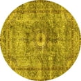 thumbnail image 1 of Ahgly Company Machine Washable Indoor Round Persian Yellow Traditional Area Rugs, 7' Round, 1 of 4