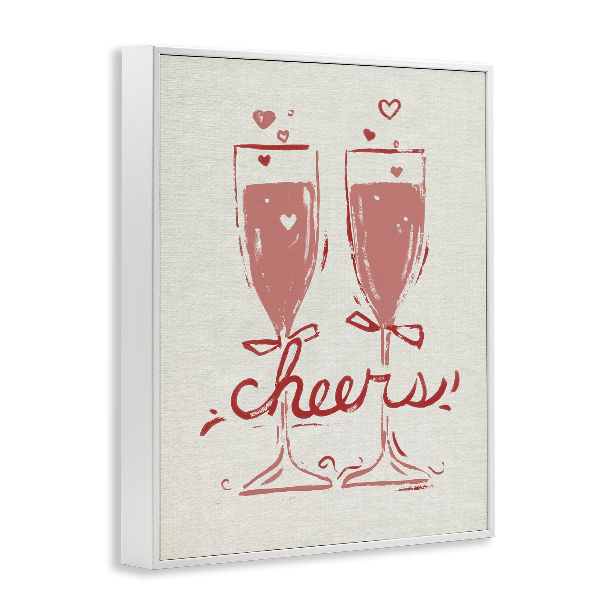 Stupell Industries Romantic Cheers To Love White Framed Giclee Art, design by June Erica Vess