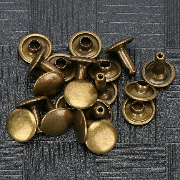 Leather Rivets 200 Sets Double Rivet Round Stud Metal Rivets For