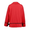 thumbnail image 4 of Plus Size Fleece Jackets for Womens Winter Warm Fashion Casual Solid Round Neck Pocket Hem Slit LooseTop Long Sleeve Parkas, 4 of 9