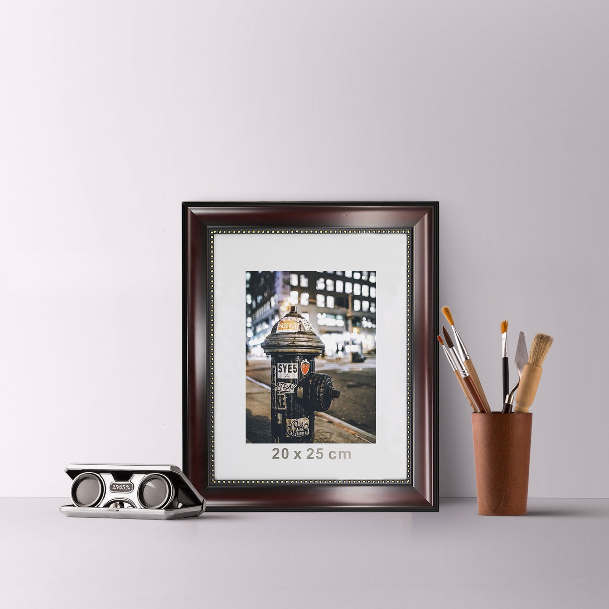 GraduationMall Mahogany with Gold Beads 8x10 Picture Frames for Wall or Tabletop 2-Pack
