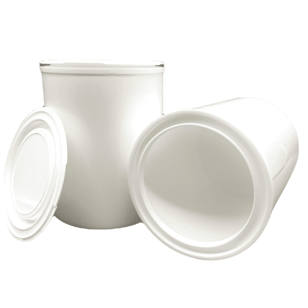 BLYSK White Quart Size Plastic Paint Cans with lids, Paint, Arts and Crafts, no Rusting