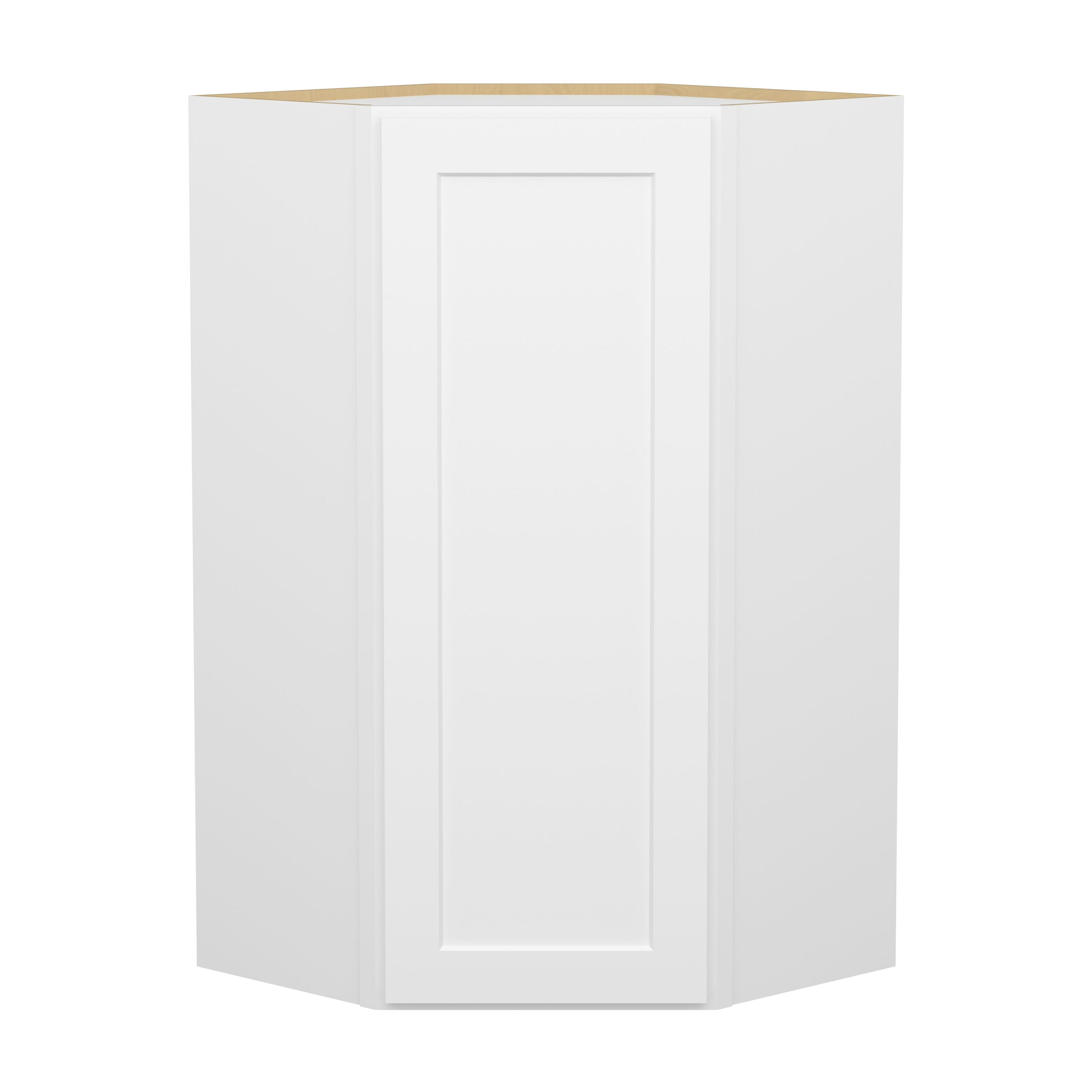 Furinno Shaker Plywood Wall Diagonal Kitchen Cabinet with 1 Door 3 Shelves, Ready to Assemble, 12 D x 24 W x 42 H, White