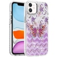 thumbnail image 3 of For iPhone 11 (XI6.1) Resin Epoxy Design Diamond Metal Edged Hybrid Case - B, 3 of 3