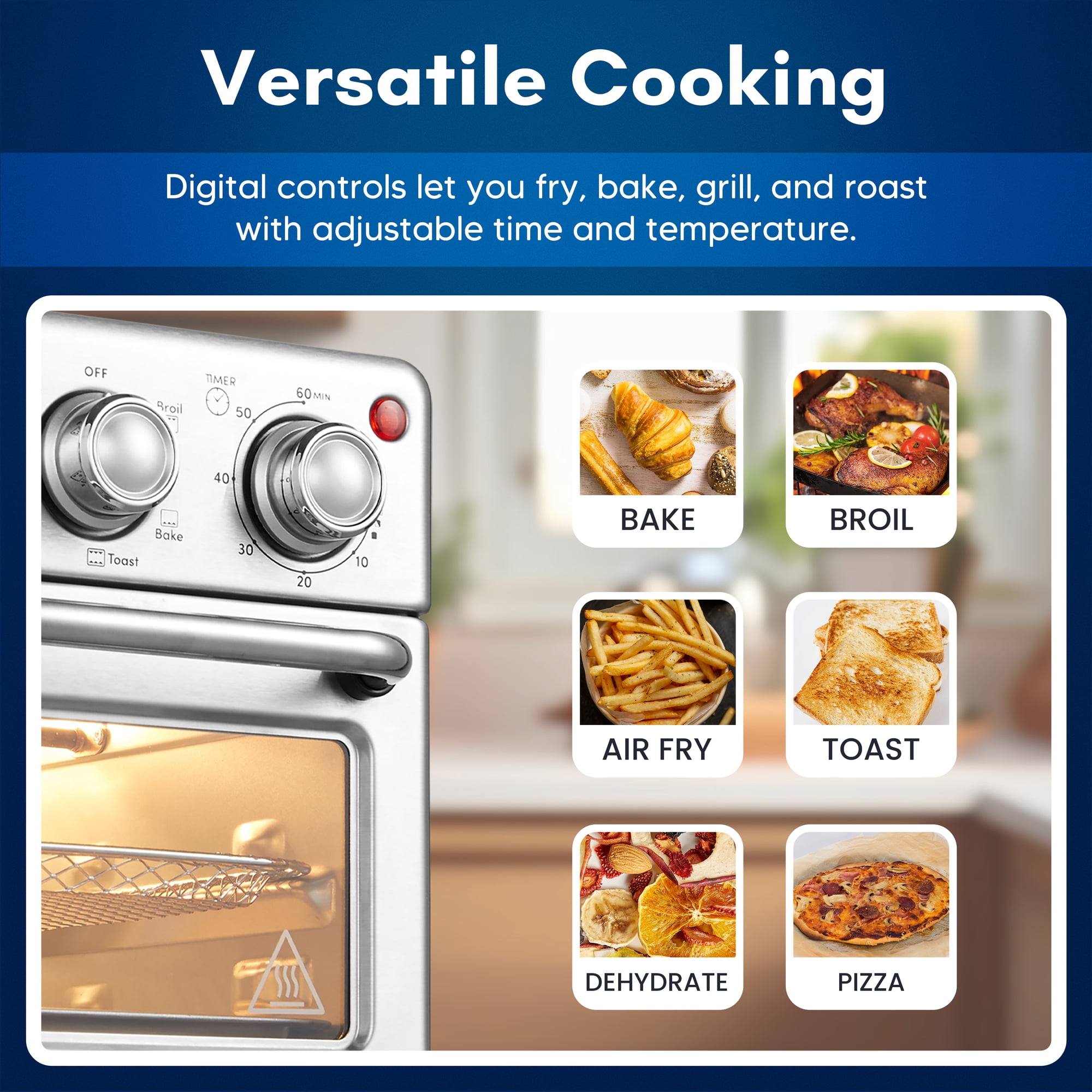 Elite Cuisine EAF0285 8L Air Fryer Convection Toaster Oven
