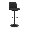 thumbnail image 1 of Bouclair Black Fabric and Metal Adjustable Bar Stool, 1 of 9