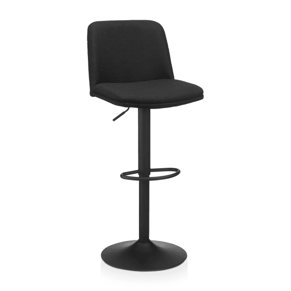 Bouclair Black Fabric and Metal Adjustable Bar Stool