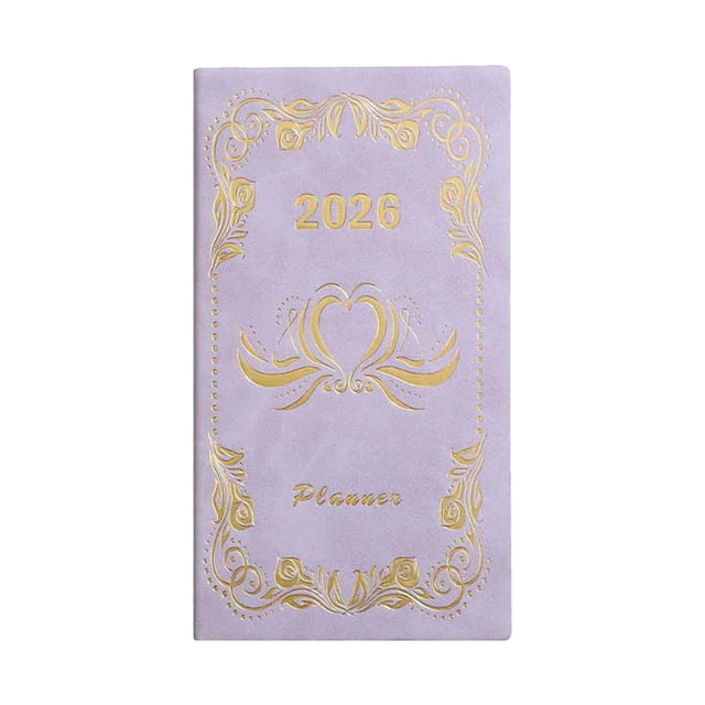 2026 Daily Planner Portable Notebook 6.8 in x 3.7 in Lined Paper Journal with Wood Pulp Pages and Solid Cover