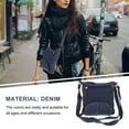 thumbnail image 3 of EeaseMX Bolso bandolera de mezclilla Bolso de hombro Bolso de bolsillo frontal informal para mujer (Azul vaquero), 3 of 8