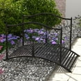 thumbnail image 2 of Outsunny 4FT Metal Garden Bridge Decorative Arc Bridge with Guardrails Black Bronze, 2 of 10