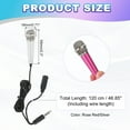 thumbnail image 2 of 2Pcs Mini Microphone, Tiny Microphone with Sponge Cover, Holder and Drawstring Bag Portable(Rose Red/Silver), 2 of 2