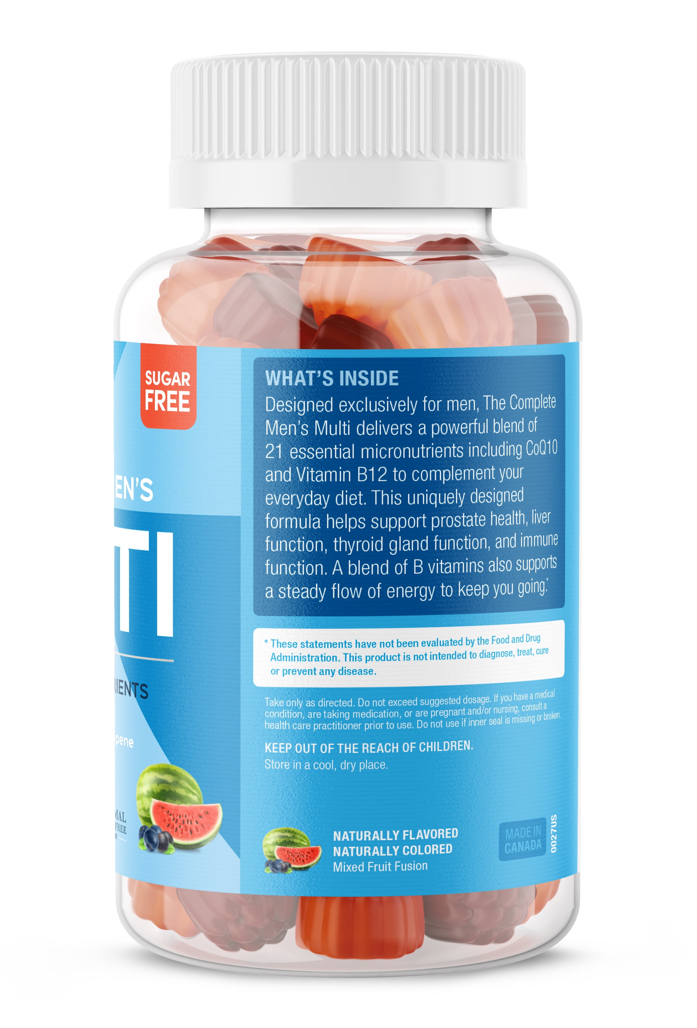 SUKU Vitamins, Complete Mens Multi Gummies, Mixed Fruit Flavour, 60 Count