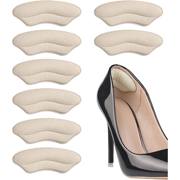 Heel Pads for Shoes That are Too Big, Heel Inserts for Women, Heel Grips for Womens Shoes, Heel Protectors, Heel Cushion Liners for Blisters Loose Shoes, Shoe Fillers (Beige)