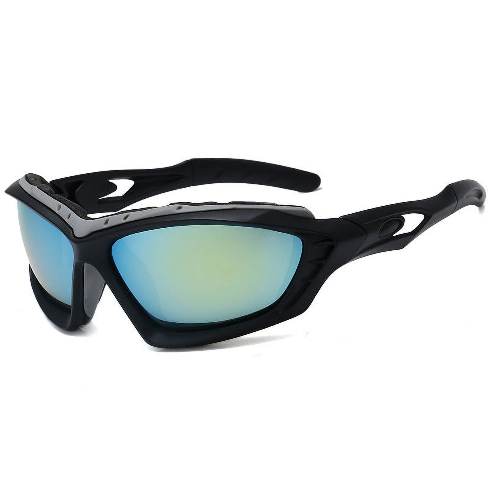 Mens Outdoor Sports Sunglasses UV400 Protection Anti Seismic Windproof Design High Strength PC Frame Cycling Glasses