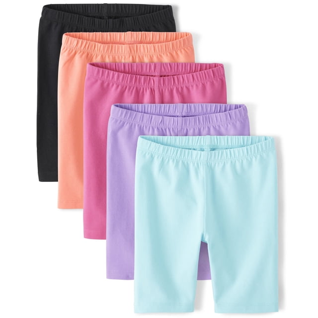 Pantalones cortos de bicicleta The Children's Place para niñas, paquete de 4, talla M