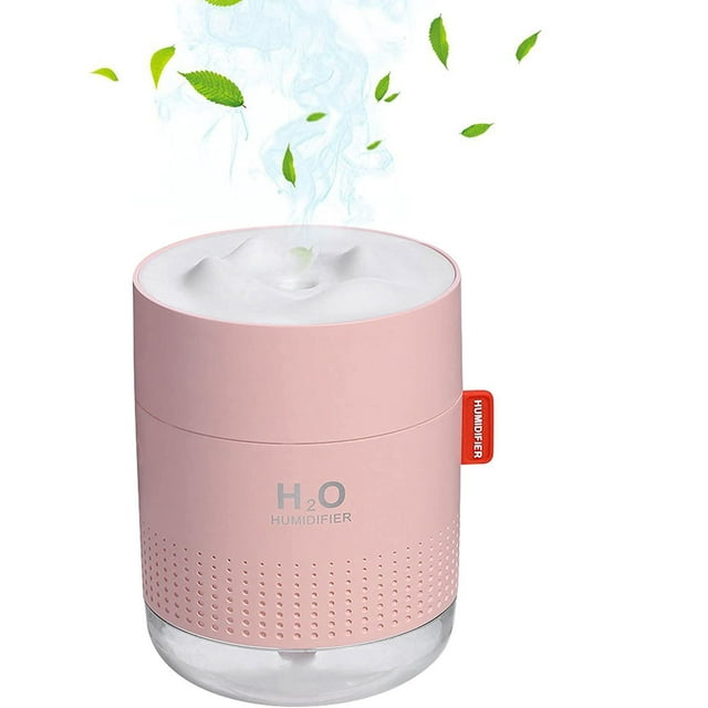 Humidificador de aire, mini humidificador portátil USB para bebés, silencioso, sin BPA, 500 ml, para oficina, coche, hogar y habitación de bebé, apagado automático, 2 filtros