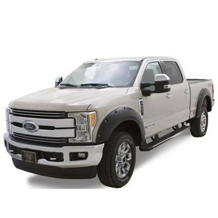 Bushwacker by RealTruck Pocket/Rivet Style Front Fender Flares | 2-Piece Set, Black, Smooth Finish | 20105-02 | Compatible with 2017-2022 Ford F-250, F-350, F-450 Super Duty