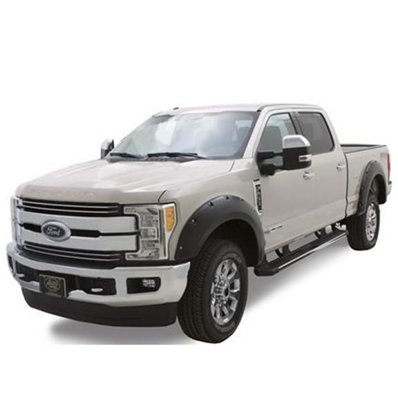 Bushwacker by RealTruck Pocket/Rivet Style Front Fender Flares | 2-Piece Set, Black, Smooth Finish | 20105-02 | Compatible with 2017-2022 Ford F-250, F-350, F-450 Super Duty