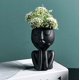 thumbnail image 3 of Jarrón de carácter nórdico Reative negro, plantas suculentas, maceta abstracta, flores faciales, jarrón de interior, 3 of 4