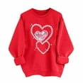 thumbnail image 2 of GuzomFashion Womens Pink Rhinestone Heart Sweatshirt, Relaxed Fit Crewneck Long Sleeve with Sparkle, S-XXL Casual Valentine's Day Top,Size M, 2 of 6