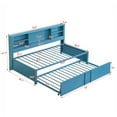 thumbnail image 6 of Metal Twin Size Daybed with Twin Size Trundle, Storage Shelves and USB Ports, Blue, 6 of 13