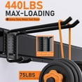 thumbnail image 2 of Behome Garage Tool Organizer Wall Mount, Heavy Duty Steel Garage Storage Rack, Max 440lbs Adjustable Garden Tool Organizer with 6 Hooks for Shovels, Power Tools, 2 of 6