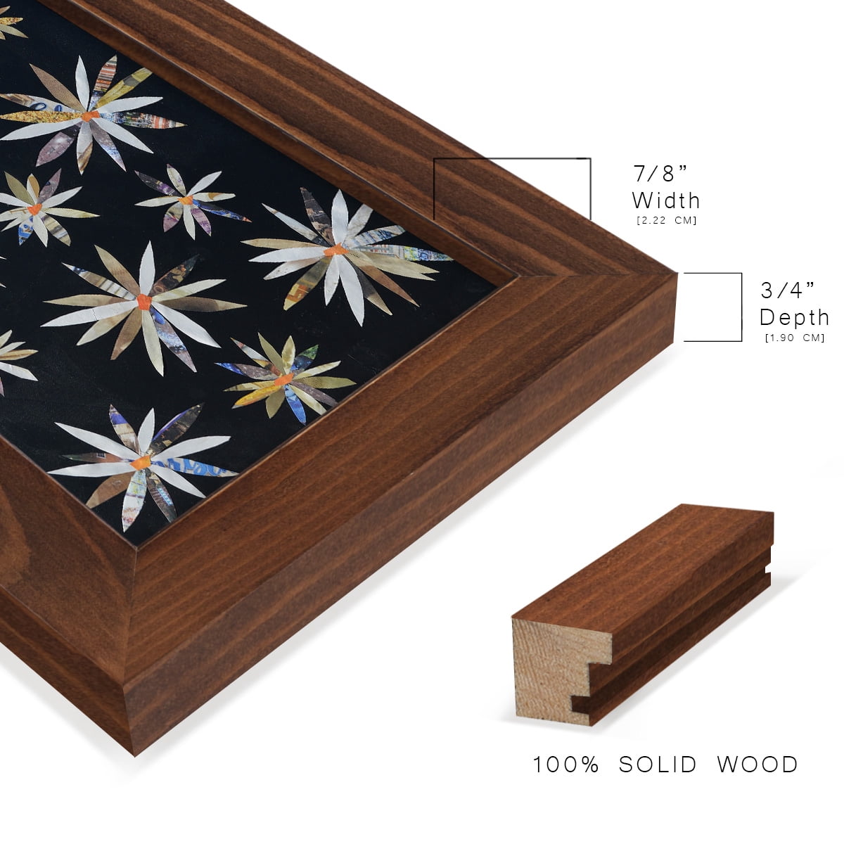 Starburst Too I - Framed Print w/glass - Chestnut