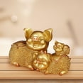 thumbnail image 3 of TISHITA Figurine Desktop Ornament Modern Collectible Animal Statue Resin Sculpture for Bookshelf Entrance Shelf Centerpiece Gold, 3 of 5
