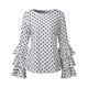 thumbnail image 3 of MKLEKYY Playeras Blusa De Campana Informal Con Mangas Abullonadas Para Mujer, Blusa Holgada De Lunares A La Moda Para Mujer Talla XL, 3 of 3
