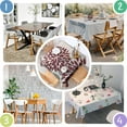 thumbnail image 4 of Red and Gray Floral Pattern Square Tablecloth,Waterproof Square Table Cover,Wipeable Spillproof Washable Table Cover for Home Kitchen Party Decor 60"x60"(152x152cm), 4 of 6