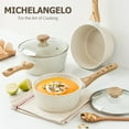 thumbnail image 6 of MICHELANGELO Sauce Pan with Lid, Nonstick Saucepans 1.5QT&2QT&3QT, Granite Sauce Pan 3 Piece, Stone Saucepan Set, Small Pot with Lid, Nonstick Sauce Pot Set, 6 of 7