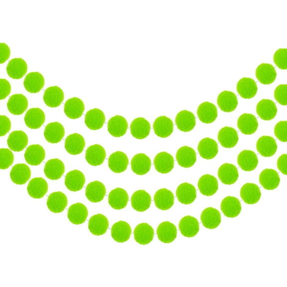 4Pcs Felt Ball Garland Bright Green Garland Handing Balls 6.6Feet Long 30 Balls Party Banner Decor
