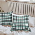 thumbnail image 4 of Abstract Stripes Outdoor Pillow Covers Set of 2 Turquoise Black Grey Plaid Waterproof Throw Pillow Case Decorative Square Cushion Cover for Patio Couch Garden Balcony, 20"x20", 4 of 9