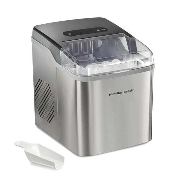 Hamilton Beach Máquina de Hielo Portátil – Produce Hielo en 6 Minutos, Hasta 12.3 kg Diarios, 2 Tamaños de Cubos, Compacta y Fácil de Usar
