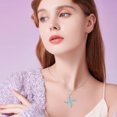 thumbnail image 4 of Celtic Knot Necklace for Women 925 Sterling Silver Cross Knot Pendant Birthstones Jewelry Birthday Gift for Her Wife Girlfriend Mom Daughter, 4 of 6