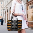thumbnail image 5 of African Mud Cloth Artistry Art Woman Leather Handbags Large Tote Bag Fashion Portable Handbags With Zipper, 5 of 7