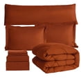 thumbnail image 5 of HIG 8 PCS Modern Comforter Set with Sheets All Season Bed in a Bag, Perfect for Bedroom and Dorm, Terracotta, Full Size, 5 of 5