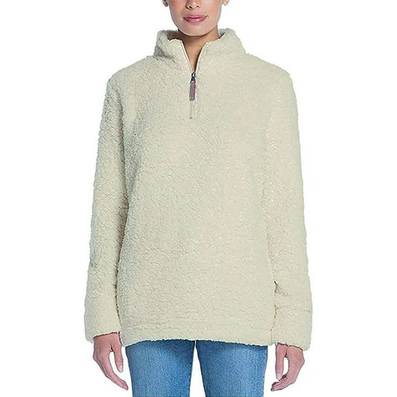 Weatherproof Ladies' Frosty Tipped Sherpa Pullover, Cream X-Large - NEW