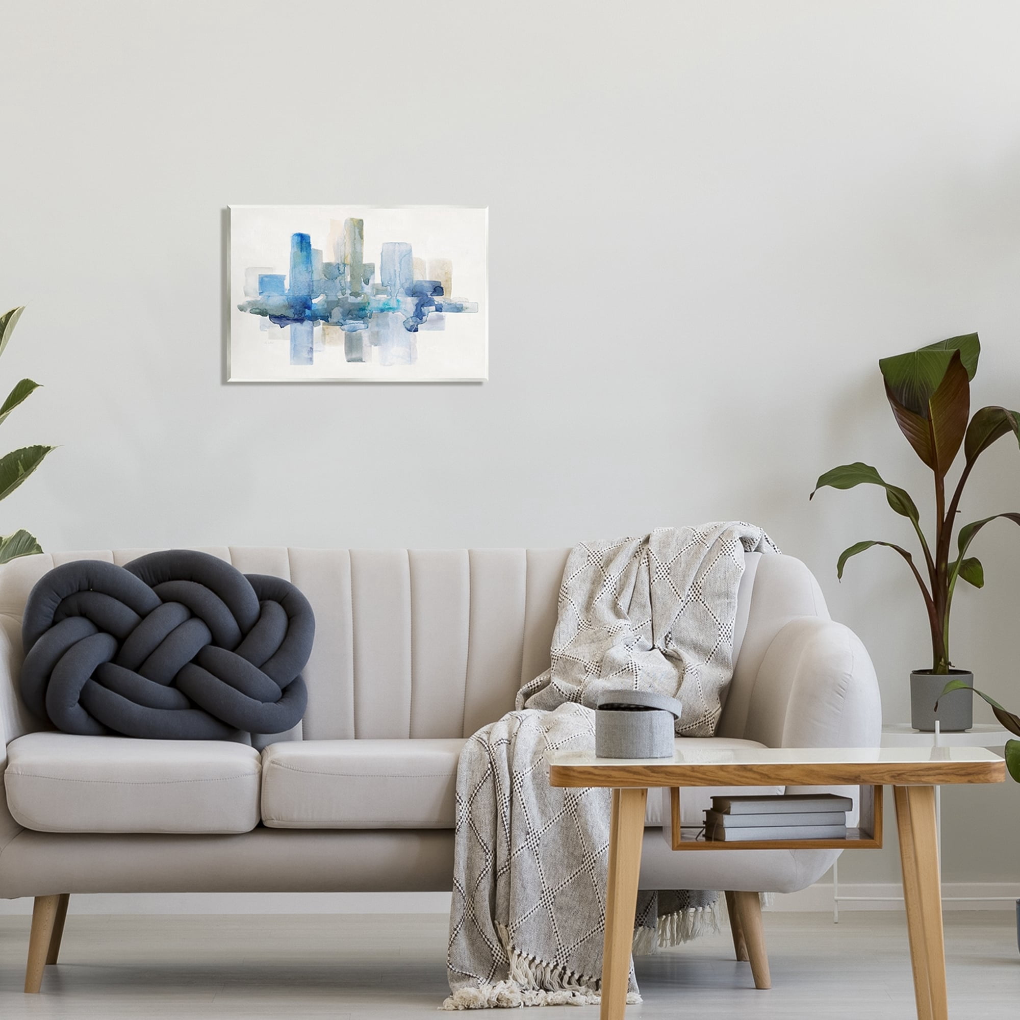 Stupell Industries Blocked Abstract Cityscape Scene Reflection Watercolor Detail Painting Unframed Art Print Wall Art, Design by Sally Swatland