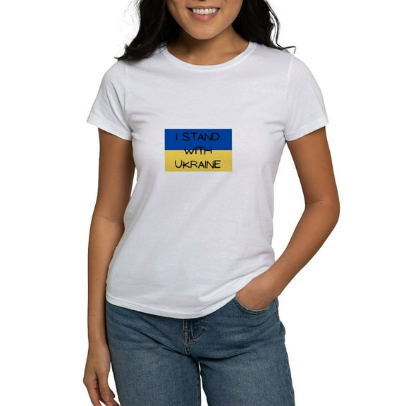 CafePress - I Stand With Ukraine T Shirt - Women's Classic T-Shirt